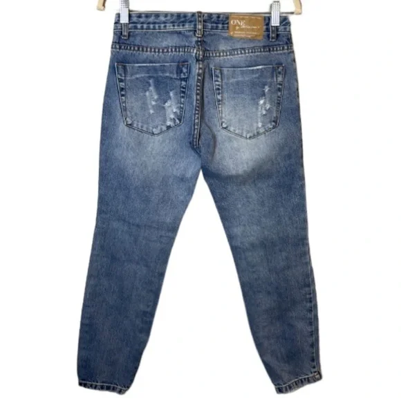 Revolve Jeans Womens 24 One Teaspoon Free Bird Dusty Destroyed Low Rise 90s Goth - Picture 10 of 14